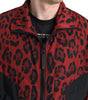 Dolce & Gabbana Red Leopard Nylon Full Zip Sweater