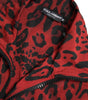 Dolce & Gabbana Red Leopard Nylon Full Zip Sweater