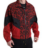 Dolce & Gabbana Red Leopard Nylon Full Zip Sweater