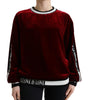 Dolce & Gabbana Bordeaux Velvet Crew Neck Pullover Sweater