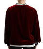 Dolce & Gabbana Bordeaux Velvet Crew Neck Pullover Sweater