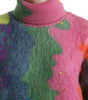 Dolce & Gabbana Multicolor Mohair Turtleneck Pullover Sweater