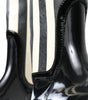 Dolce & Gabbana Black and White Striped Knee High Boots