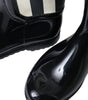 Dolce & Gabbana Black and White Striped Knee High Boots