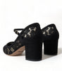 Dolce & Gabbana Black Mary Jane Taormina Lace Pumps Shoes