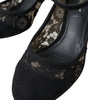 Dolce & Gabbana Black Mary Jane Taormina Lace Pumps Shoes