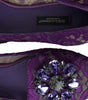 Dolce & Gabbana Purple Vally Taormina Lace Crystals Flats Shoes