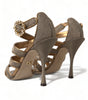 Sandales à talons aiguilles Dolce &amp; Gabbana en cristal bronze