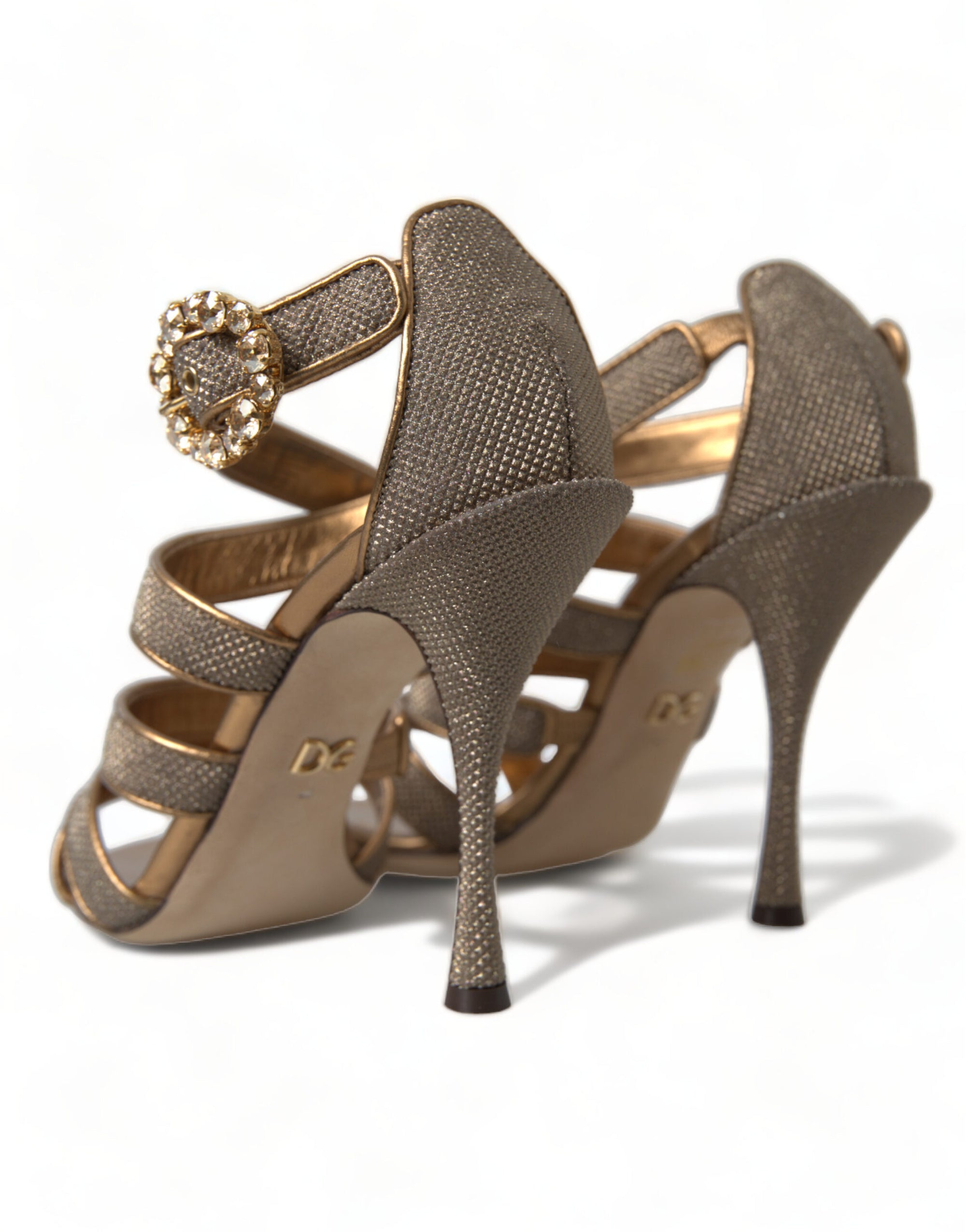 Sandales à talons aiguilles Dolce &amp; Gabbana en cristal bronze