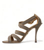 Sandales à talons aiguilles Dolce &amp; Gabbana en cristal bronze