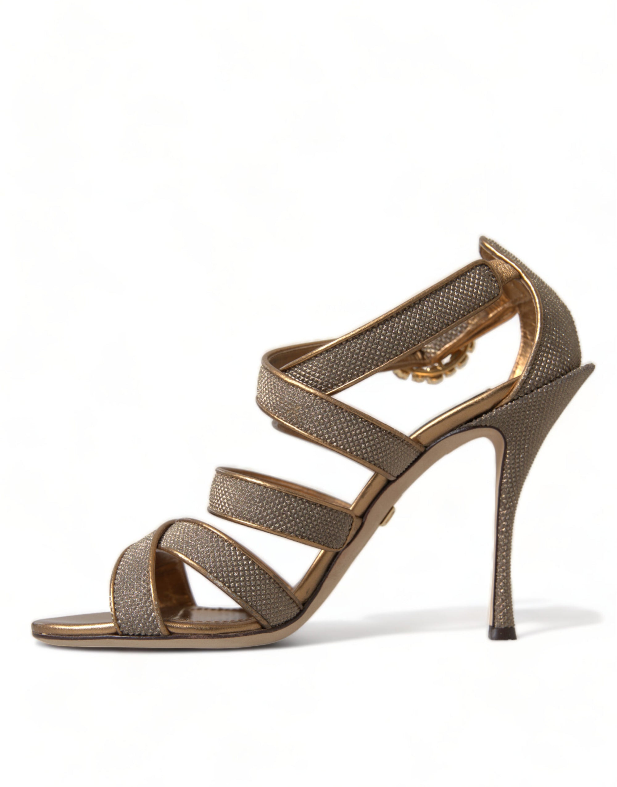 Sandales à talons aiguilles Dolce &amp; Gabbana en cristal bronze