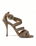 Sandales à talons aiguilles Dolce &amp; Gabbana en cristal bronze