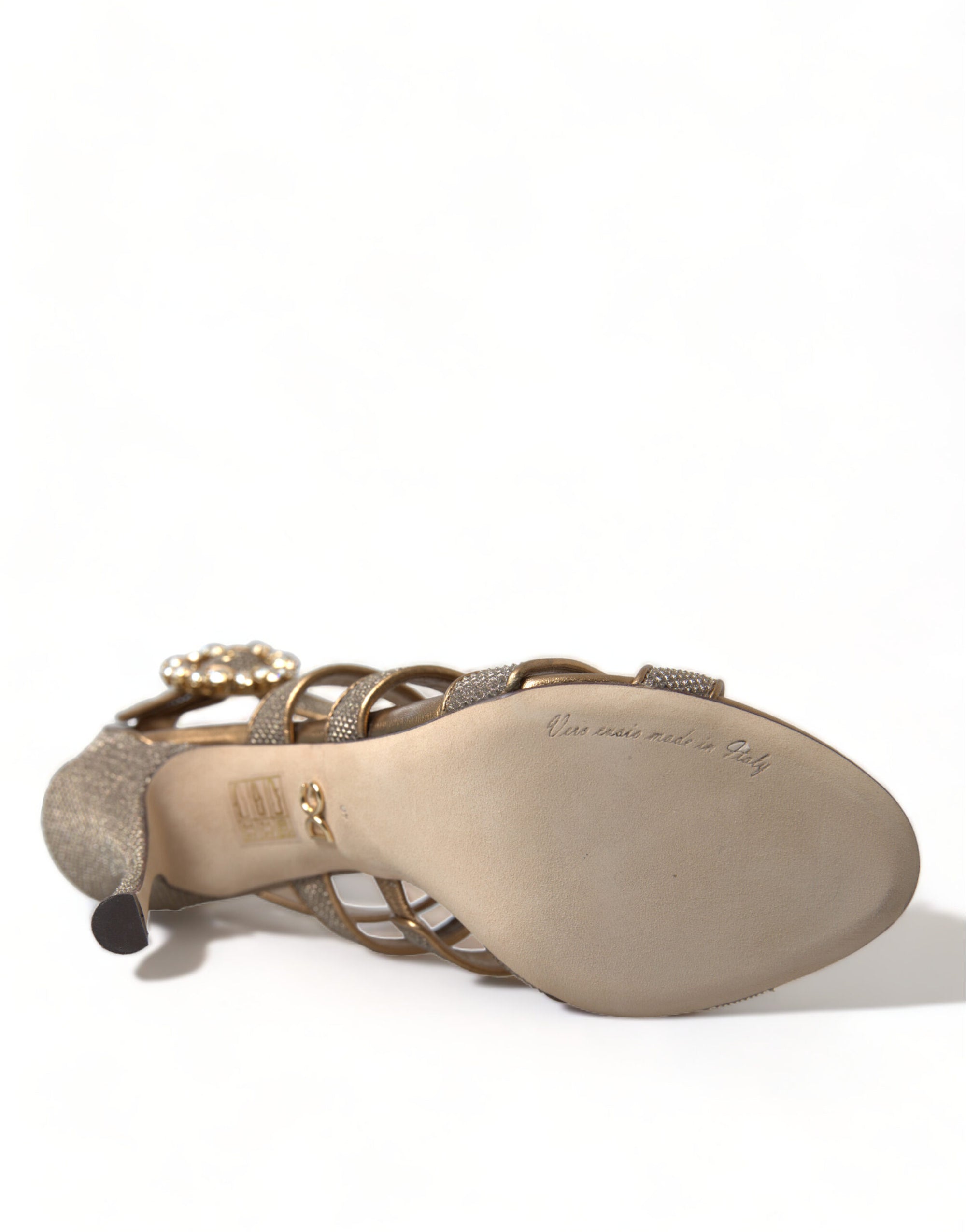 Sandales à talons aiguilles Dolce &amp; Gabbana en cristal bronze