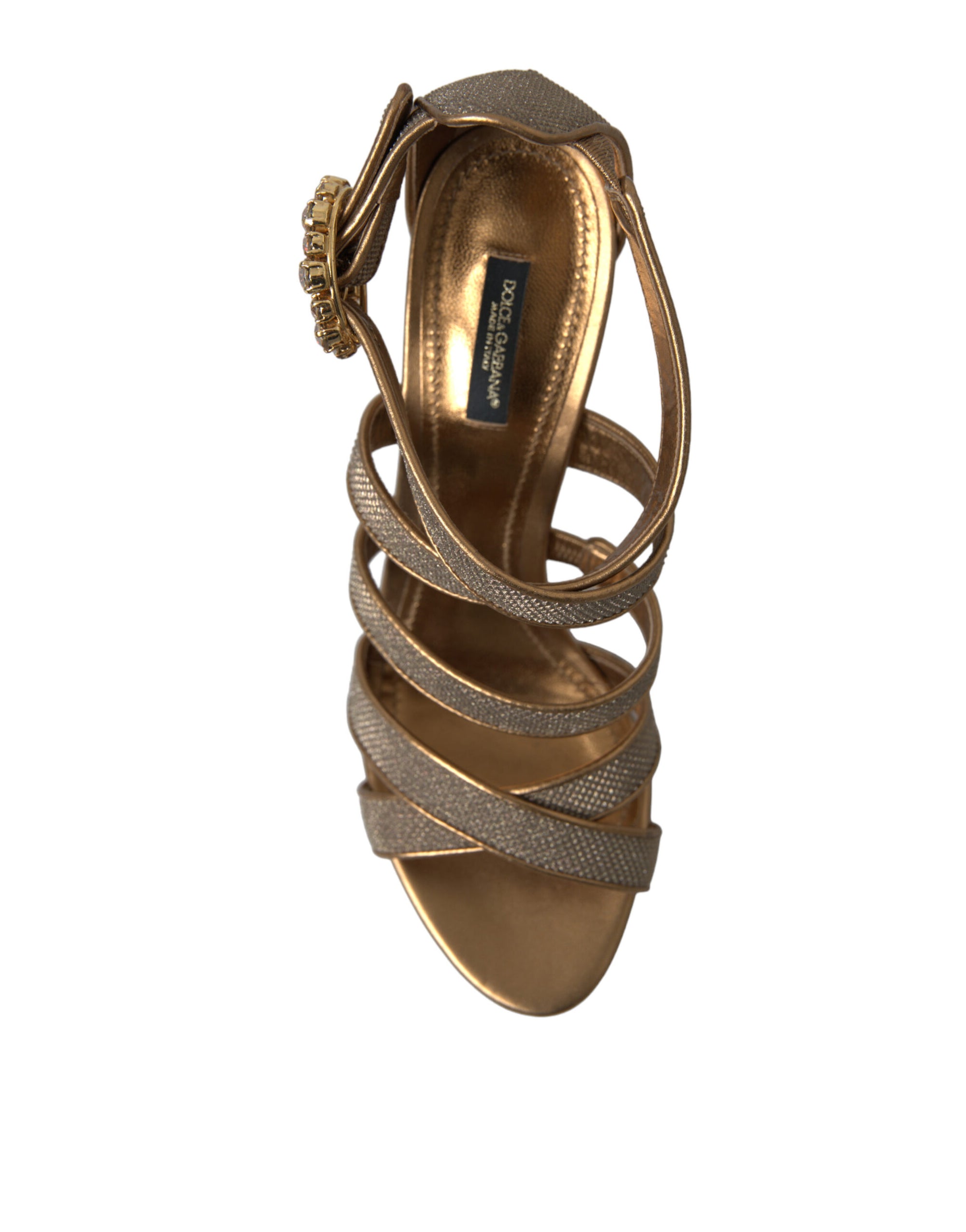 Sandales à talons aiguilles Dolce &amp; Gabbana en cristal bronze