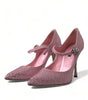 Dolce & Gabbana Pink Strass Crystal Heels Pumps Shoes