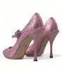 Dolce & Gabbana Pink Strass Crystal Heels Pumps Shoes