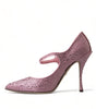 Dolce & Gabbana Pink Strass Crystal Heels Pumps Shoes