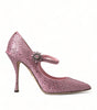 Dolce & Gabbana Pink Strass Crystal Heels Pumps Shoes