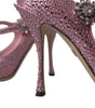 Dolce & Gabbana Pink Strass Crystal Heels Pumps Shoes