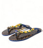 Dolce & Gabbana Blue Crystals Flats Sandals Beachwear Shoes