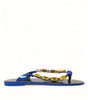 Dolce & Gabbana Blue Crystals Flats Sandals Beachwear Shoes