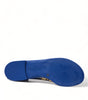 Dolce & Gabbana Blue Crystals Flats Sandals Beachwear Shoes
