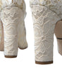 Sandales à talons carrés en dentelle chic Dolce &amp; Gabbana en blanc crème