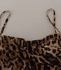 Dolce & Gabbana Brown Leopard Print Ruched Midi Dress