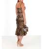 Dolce & Gabbana Brown Leopard Print Ruched Midi Dress
