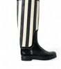 Dolce & Gabbana Black and White Striped Knee High Boots