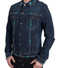 Dolce & Gabbana Blue Denim Turquoise Stones Studded Jacket