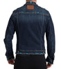 Dolce & Gabbana Blue Denim Turquoise Stones Studded Jacket
