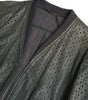 Dolce & Gabbana Green Perforated Leather Bomber Jacket