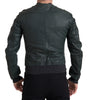 Dolce & Gabbana Green Perforated Leather Bomber Jacket