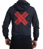 Dolce & Gabbana Blue Hooded Logo Polyester Full Zip Sweater