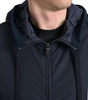 Dolce & Gabbana Blue Hooded Logo Polyester Full Zip Sweater