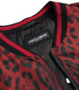 Dolce & Gabbana Red Leopard Bomber Short Coat Jacket