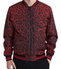 Dolce & Gabbana Red Leopard Bomber Short Coat Jacket