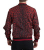 Dolce & Gabbana Red Leopard Bomber Short Coat Jacket