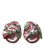 Dolce & Gabbana Multicolor Floral Flats Crystal Sandals Shoes