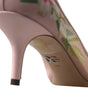 Escarpins élégants à fleurs roses et cristaux Dolce &amp; Gabbana
