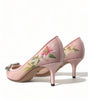 Escarpins élégants à fleurs roses et cristaux Dolce &amp; Gabbana