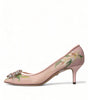 Escarpins élégants à fleurs roses et cristaux Dolce &amp; Gabbana