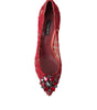 Escarpins Dolce &amp; Gabbana en dentelle rouge éclatante avec cristaux