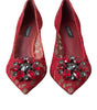 Escarpins Dolce &amp; Gabbana en dentelle rouge éclatante avec cristaux