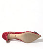 Escarpins Dolce &amp; Gabbana en dentelle rouge éclatante avec cristaux