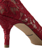 Escarpins Dolce &amp; Gabbana en dentelle rouge éclatante avec cristaux