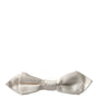 Dolce &amp; Gabbana Elegant White Silk Bow Tie