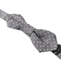 Dolce &amp; Gabbana Elegant Silk Gray Polka Dot Bow Tie