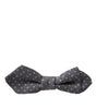Dolce &amp; Gabbana Elegant Silk Gray Polka Dot Bow Tie